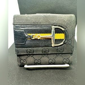 Gucci Hasler Horsebit Gg Bifold Wallet - image 1